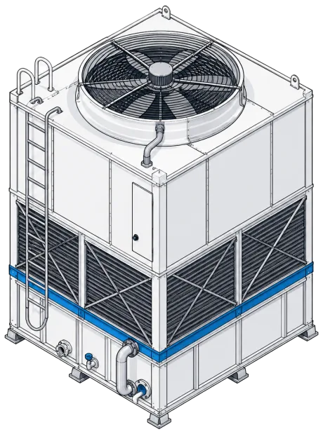 Illustration isométrique Furnace : cooling_tower
